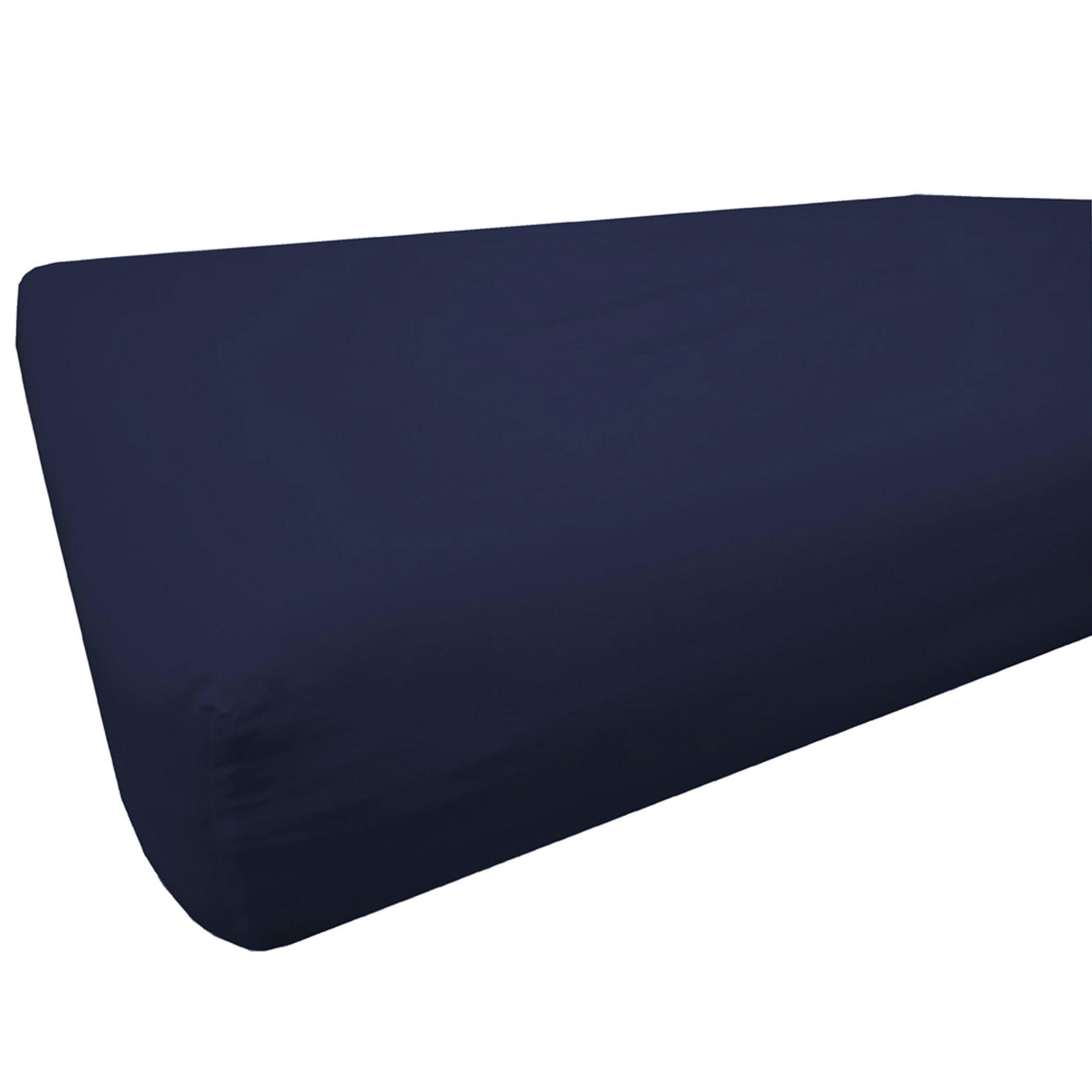 COTON BIO UNI - Drap housse en coton bio bleu marine 160x200 cm