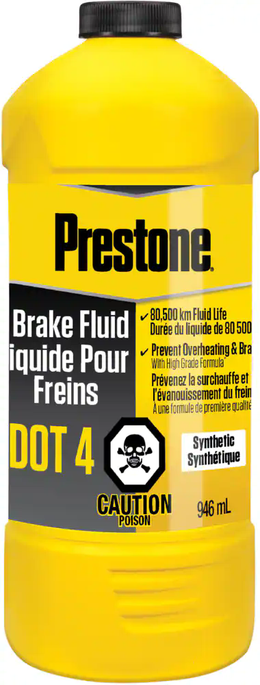 Prestone® DOT 4 Brake Fluid - Synthetic, High Grade, 80,500km - 946mL