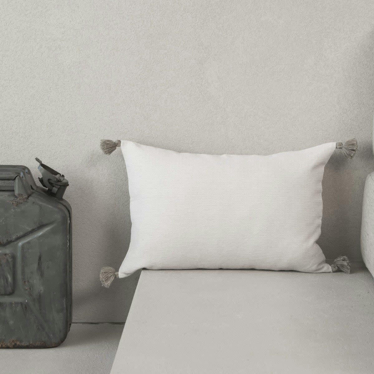 STOCKHOLM - Housse de coussin rectangle coton  60x40 taupe clair