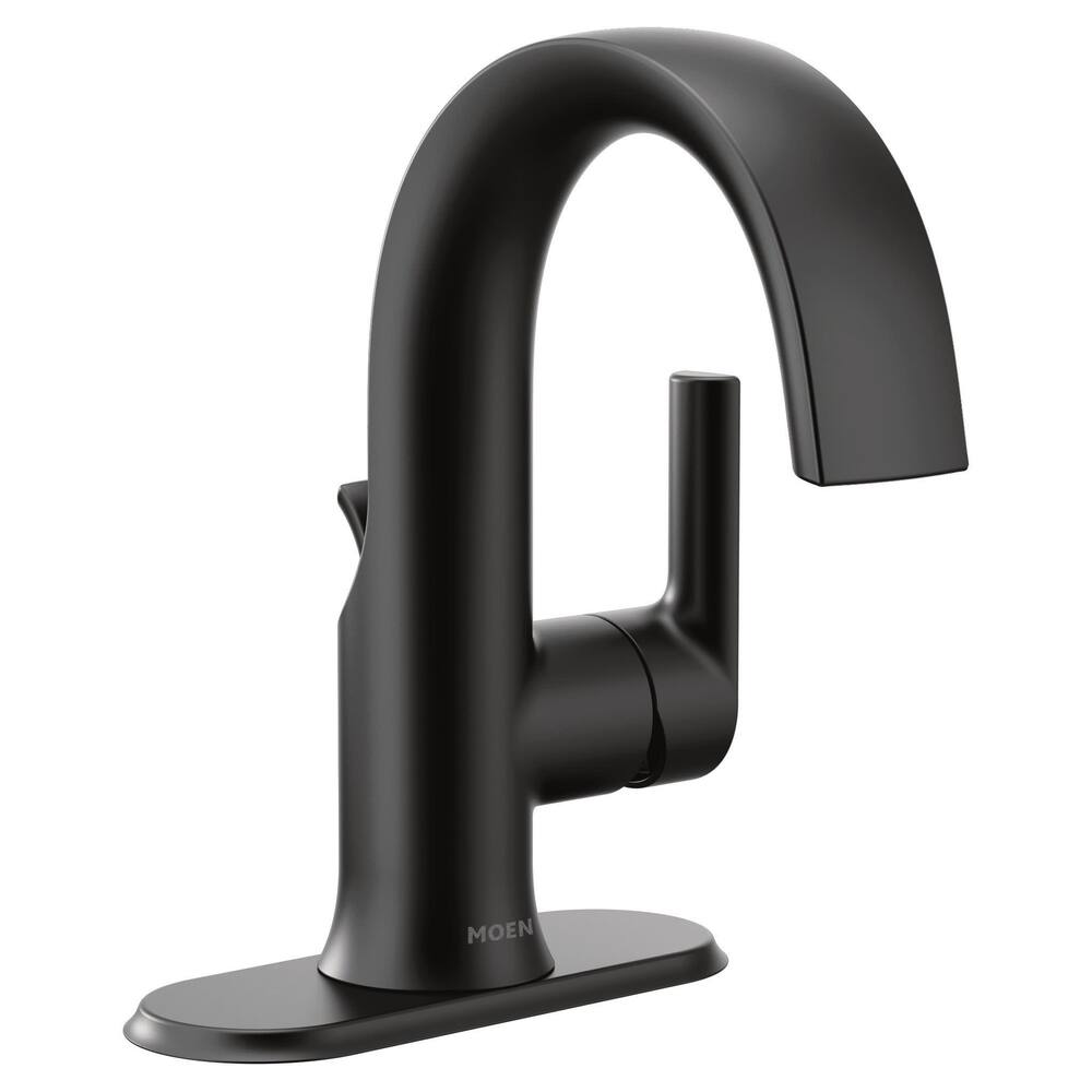 Moen® Doux Single Handle Single Hole Bathroom Sink Faucet, WaterSense® Certified, Matte Black