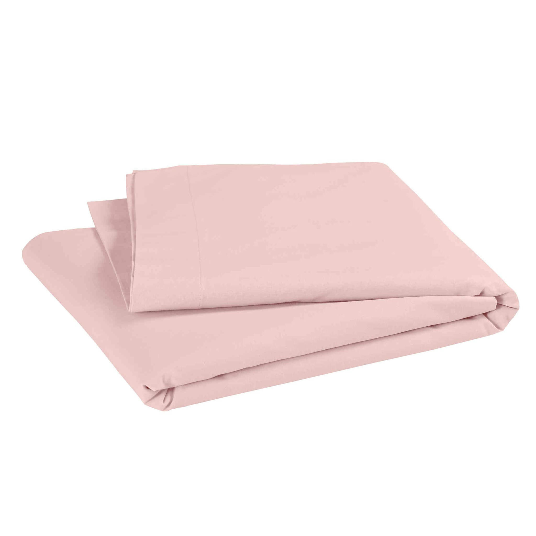 - Drap plat coton bio 118x180 rose pétale