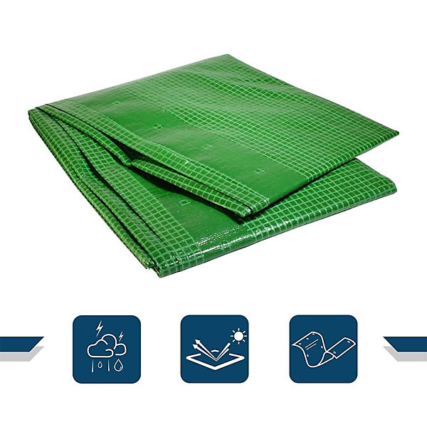 Bâche de Protection 3x4 m - TECPLAST - VR170MU - Bâche Armée Verte - Haute Qualité - Imperméable - Résistance Anti-UV