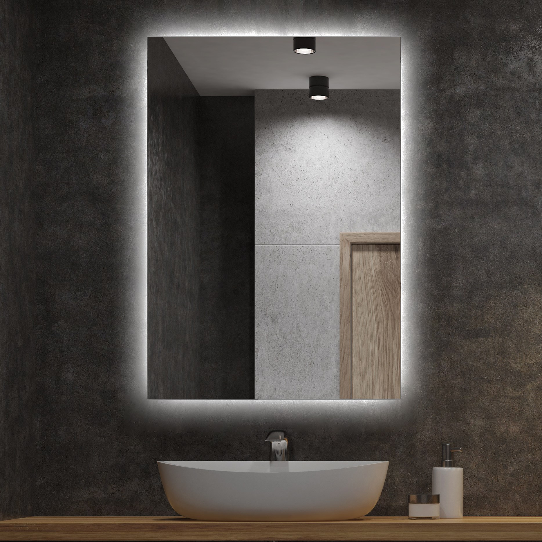Łazienkowe Ledowe Lustro LED Podświetlane 50x50 cm