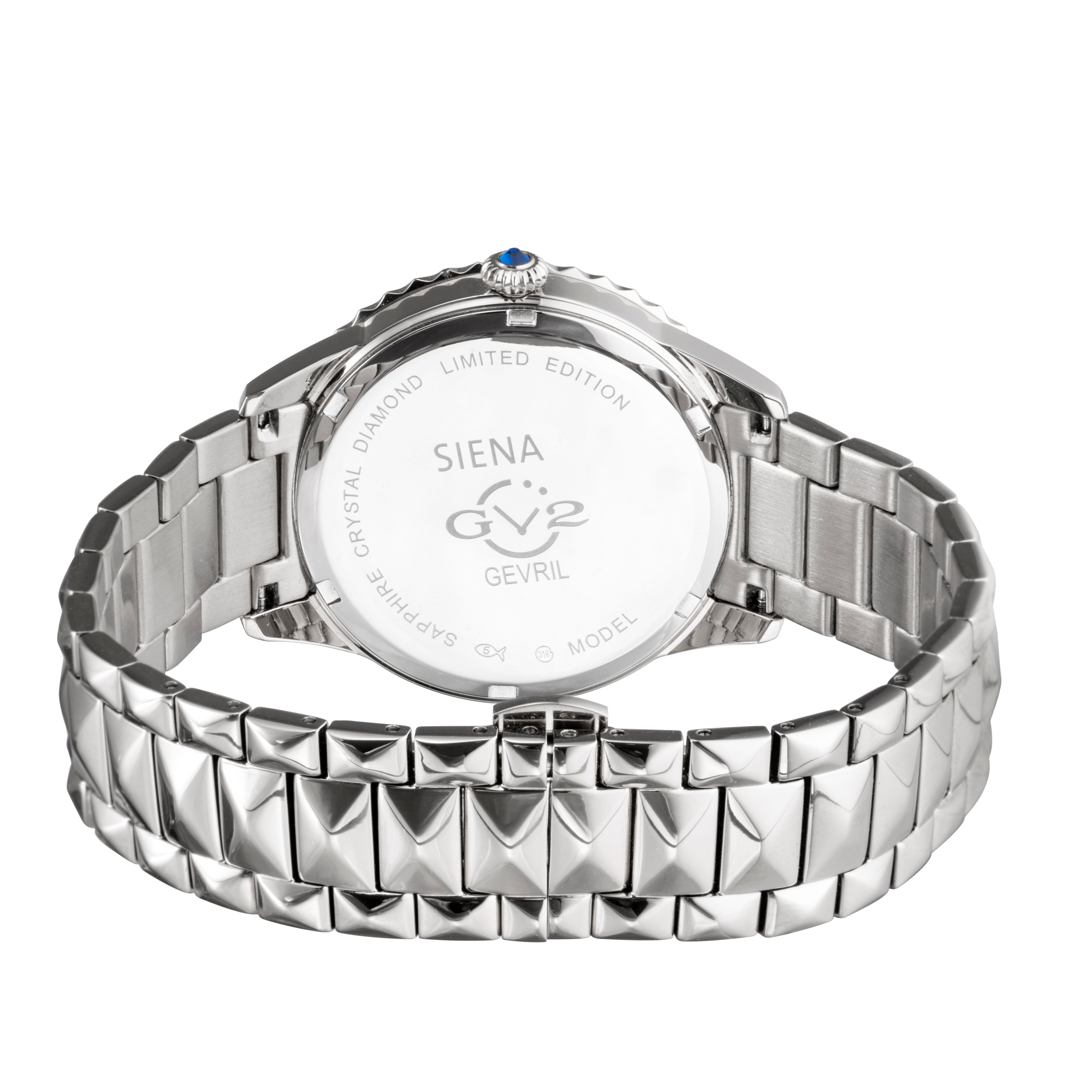 GV2 Siena, Swiss Quartz Watch, White MOP Dial, 316L Stainless Steel, and Sapphire Crystal