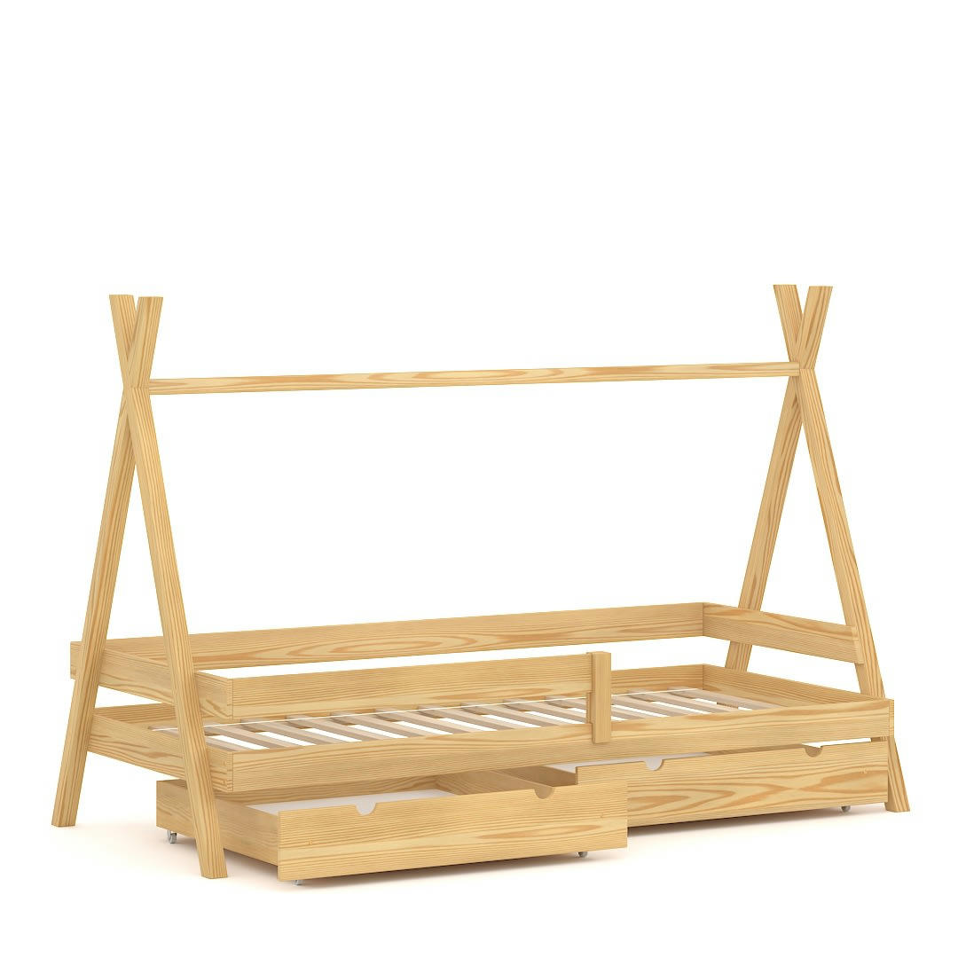 - Lit simple pour enfant en pin massif 190x90 naturel