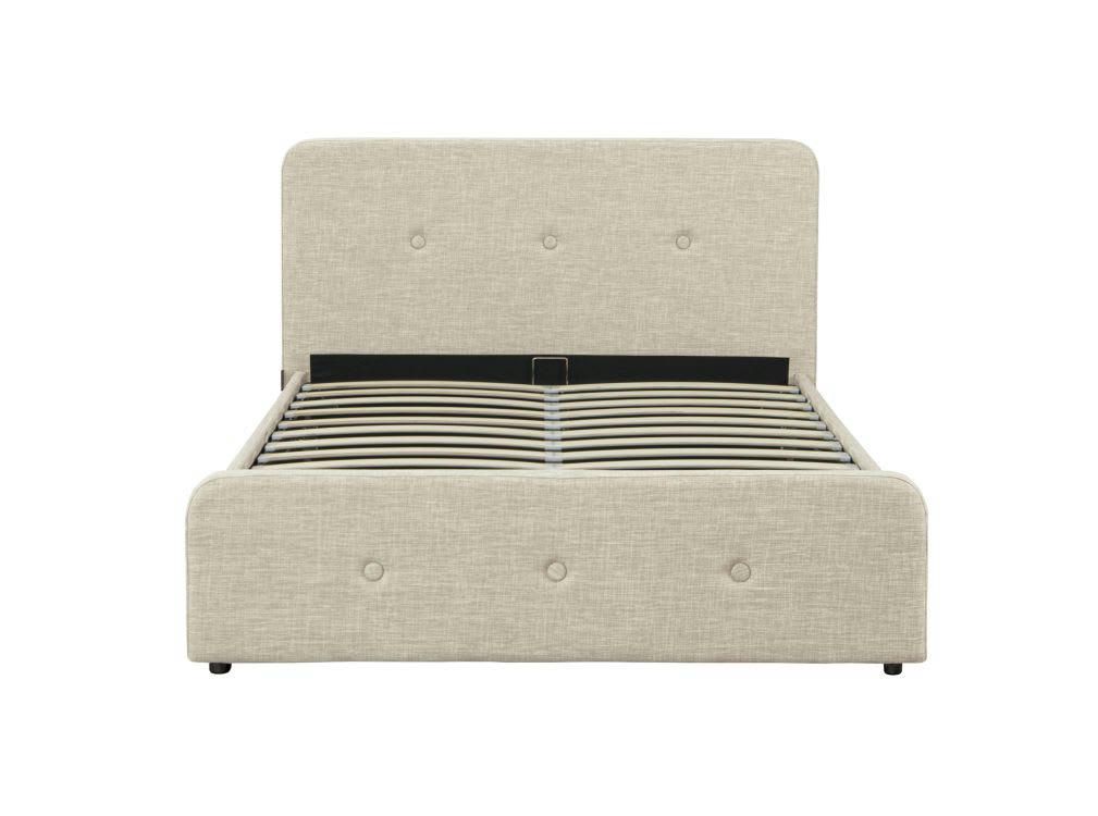 BELLY - Cadre de lit tissu, tête de lit, sommier, coffre - Beige -140x190cm