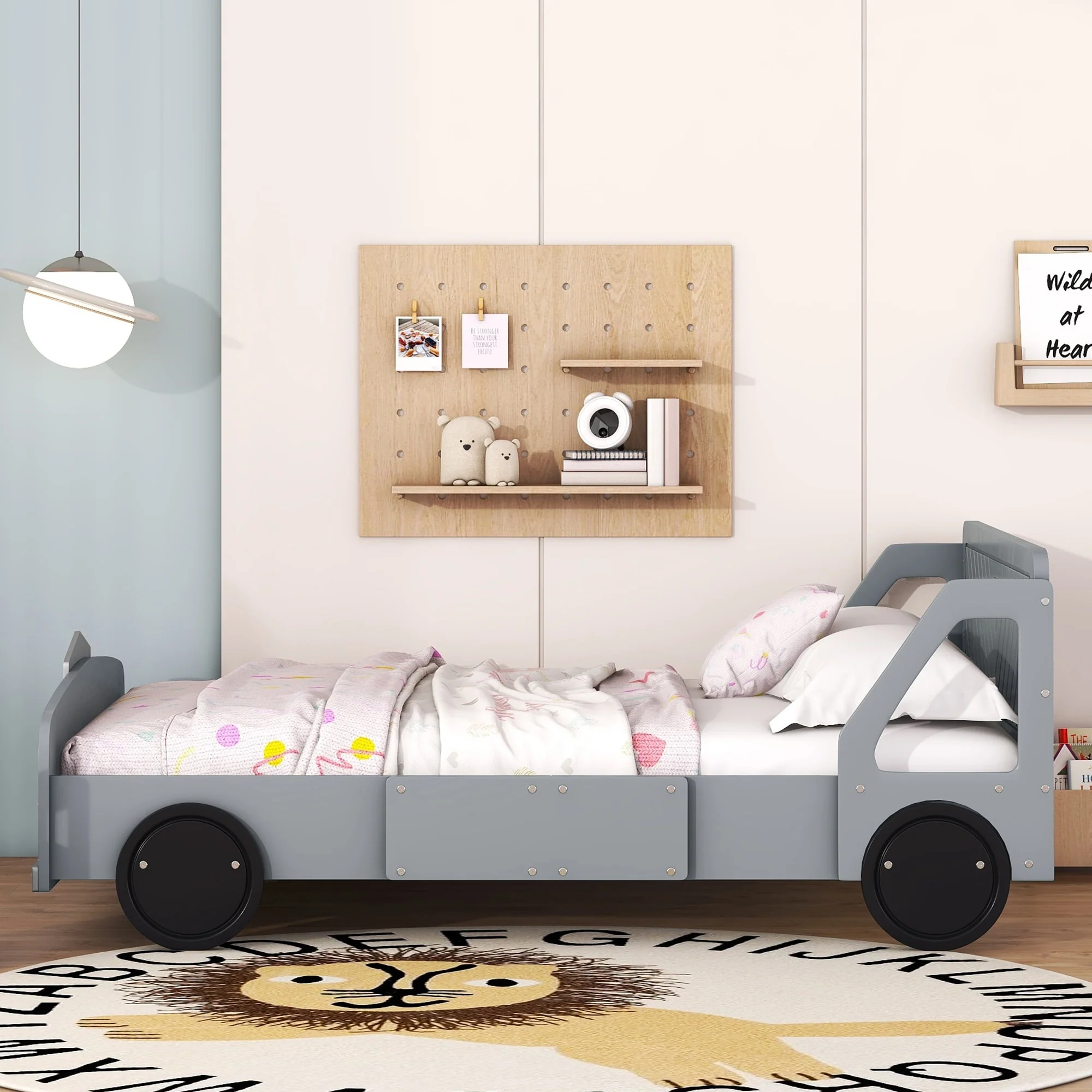 Stylish Full-Size Car Bed with Durable Plywood & MDF Frame