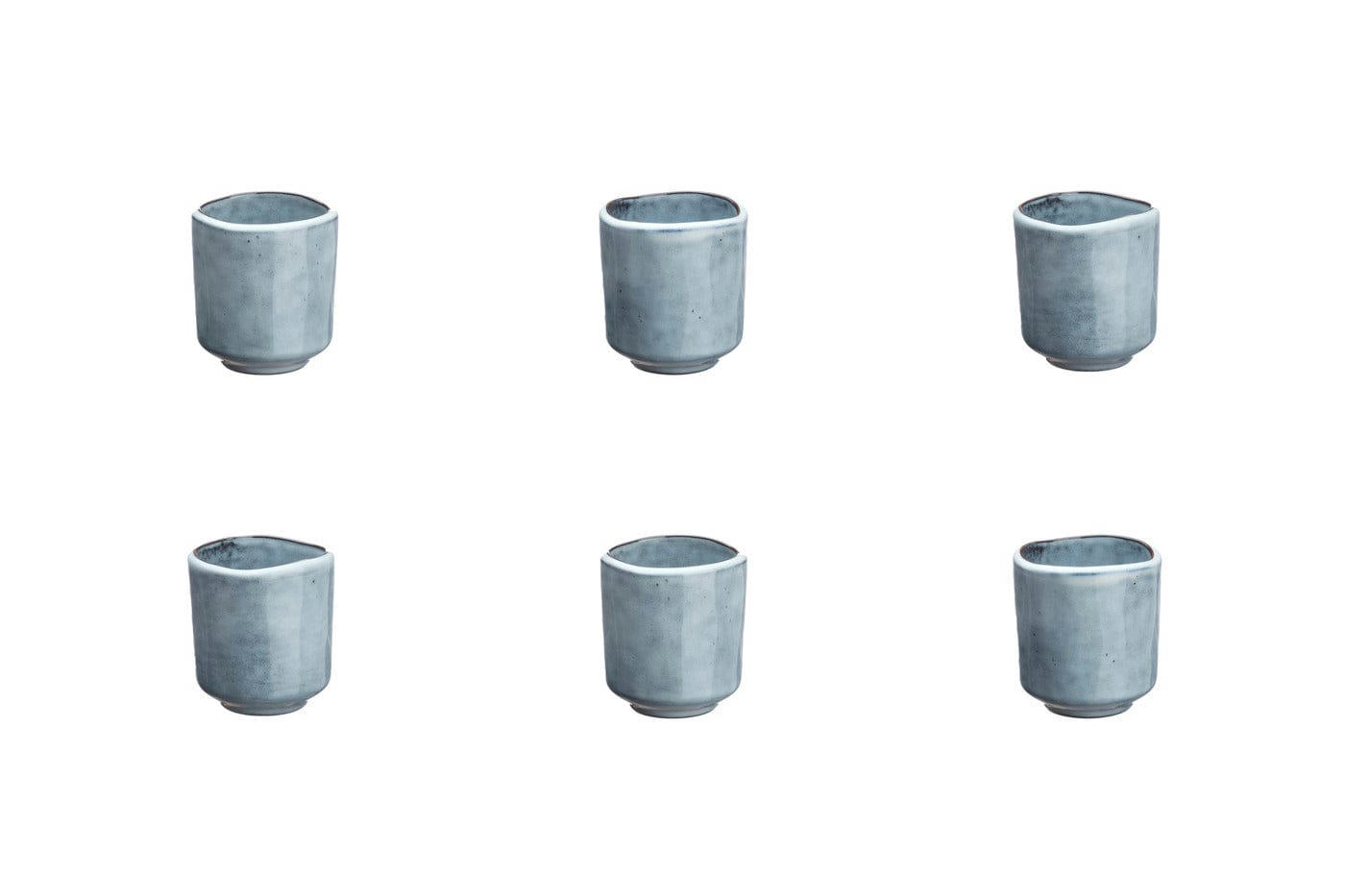 REACTIV - Lot de 6 tasses en grès gris D6.5
