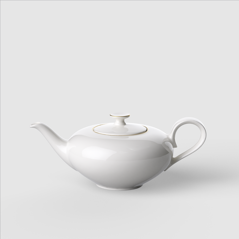 Anmut Teapot - White with gold, 27.1 oz, Premium Bone Porcelain