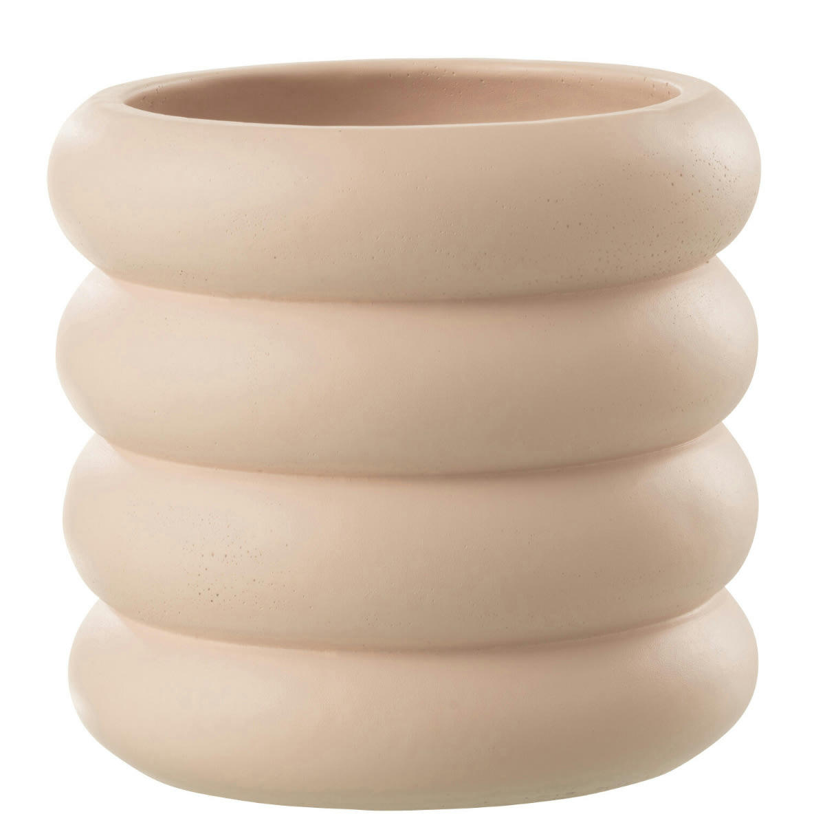 - Cache pot anneaux en ciment Rose