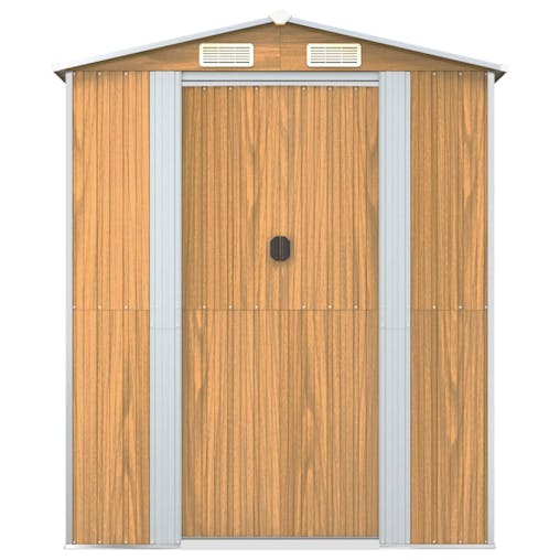 NNEVL Garden Shed Light Brown 192x606x223 cm Galvanised Steel