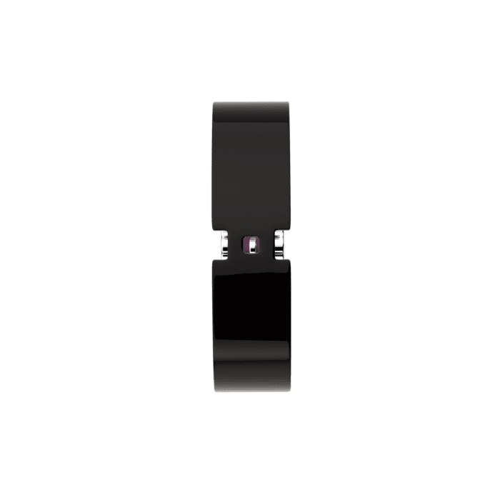 Bracelet Cuir Noir Vernis / Violine, boucle dorée