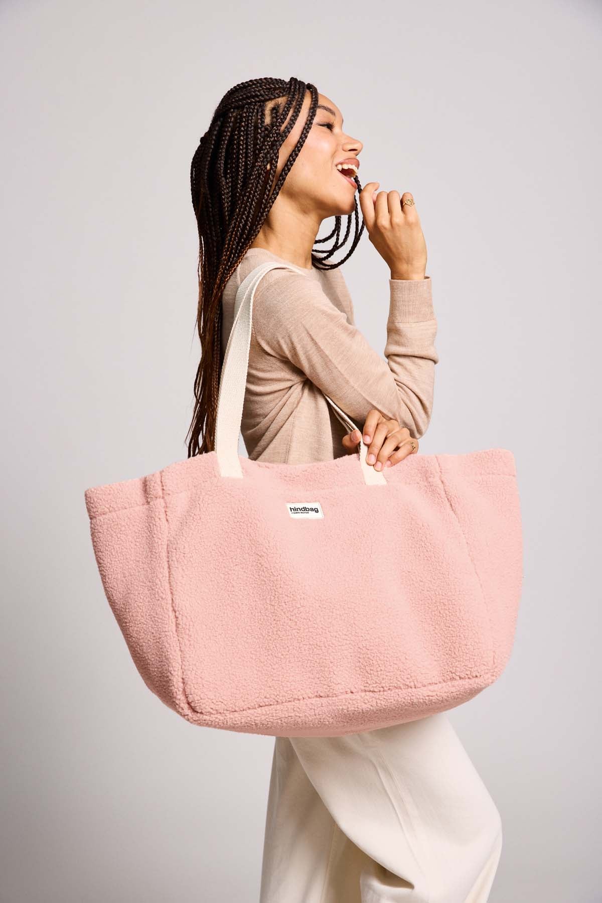 Cabas Claude Teddy Rose poudré