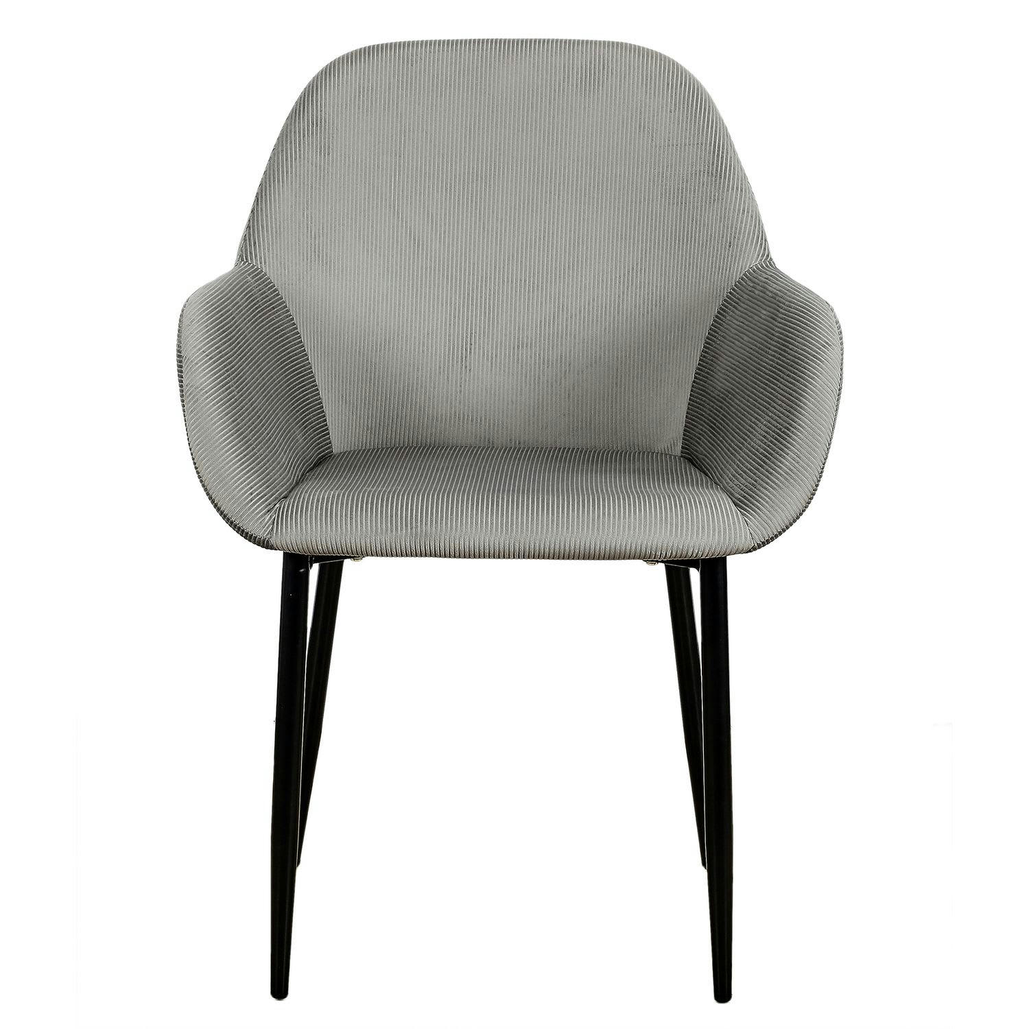 GIULIA - 2 fauteuils de table design velours gris foncé