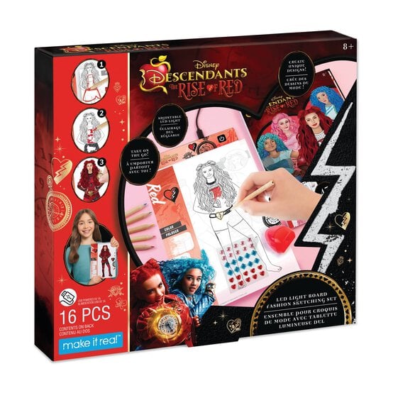Disney Descendants Rise of Red LED Light Board Fashion Sketching Set