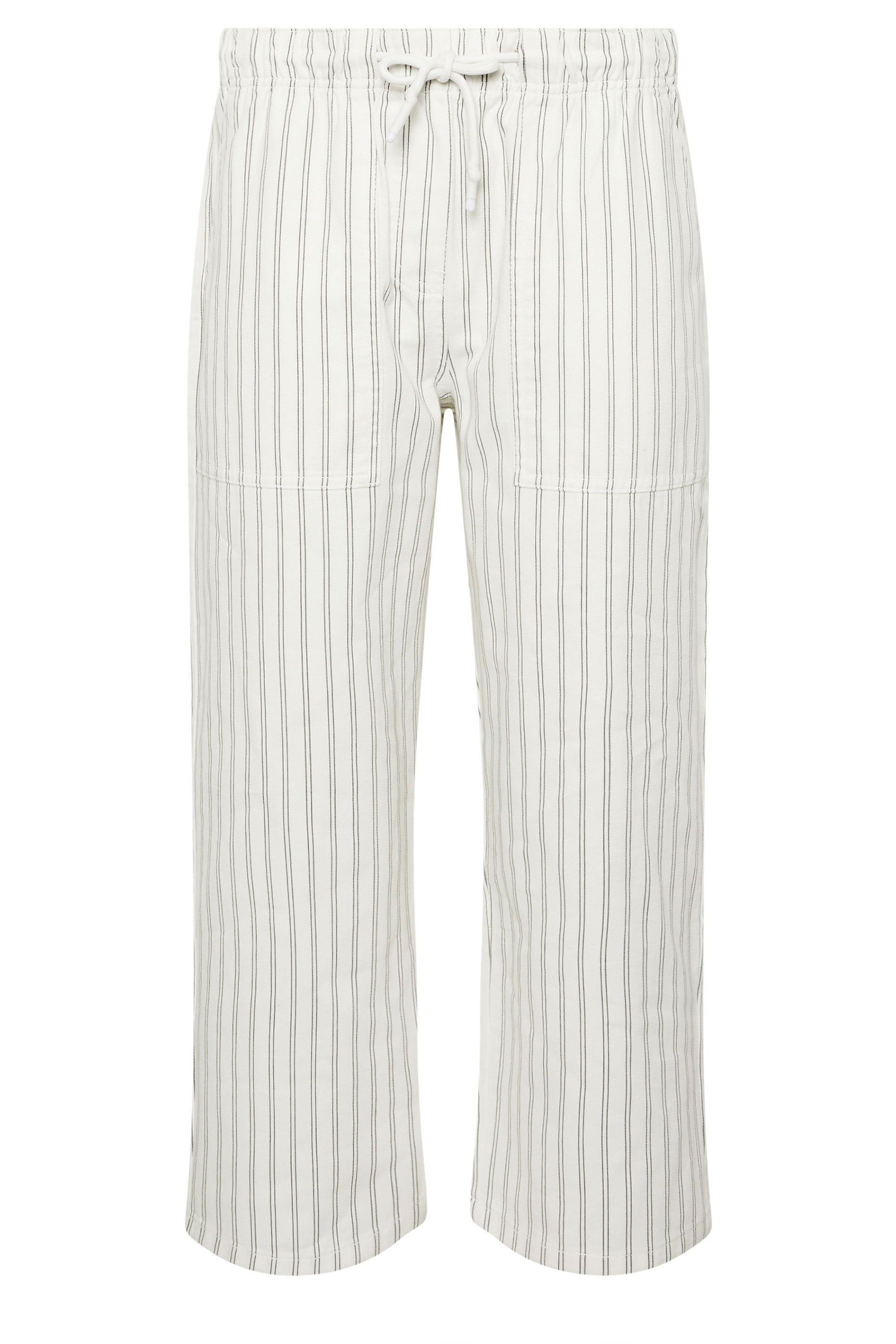 M&Co Stripe Cotton Wide Leg Cropped Trousers