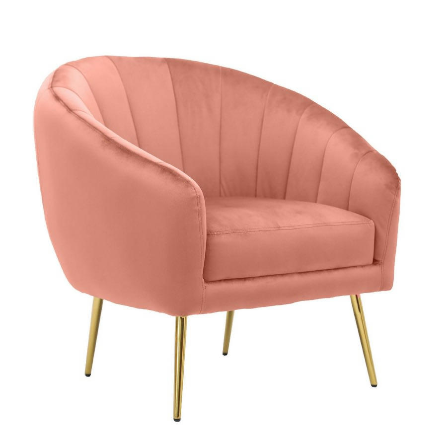 VELVET - Fauteuil design en velours rose