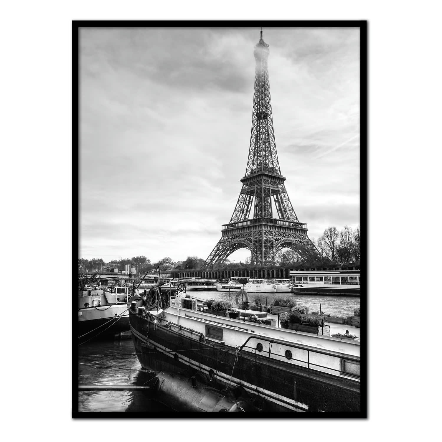 BW - Affiche avec cadre noir - Paris - 50x70