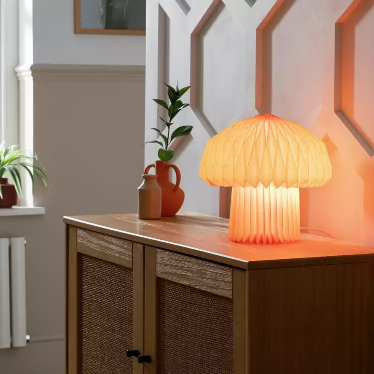 Habitat Origami Mushroom Paper Table Lamp - Yellow