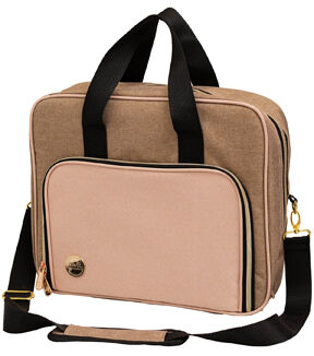 We R Memory Keepers Taupe & Pink Crafter's Shoulder Bag