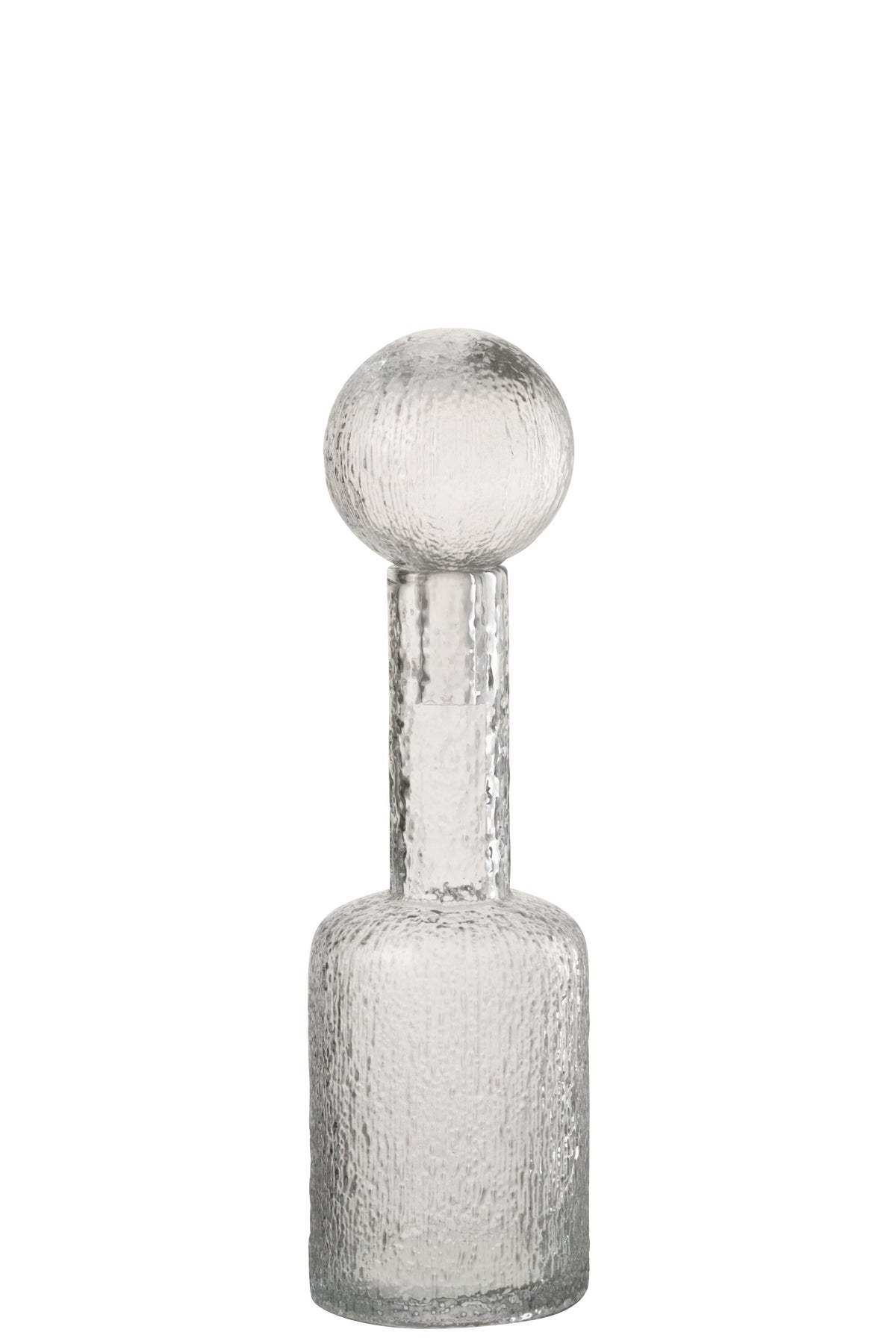 J-Line decoratie Fles Reliëf - glas - transparant - small