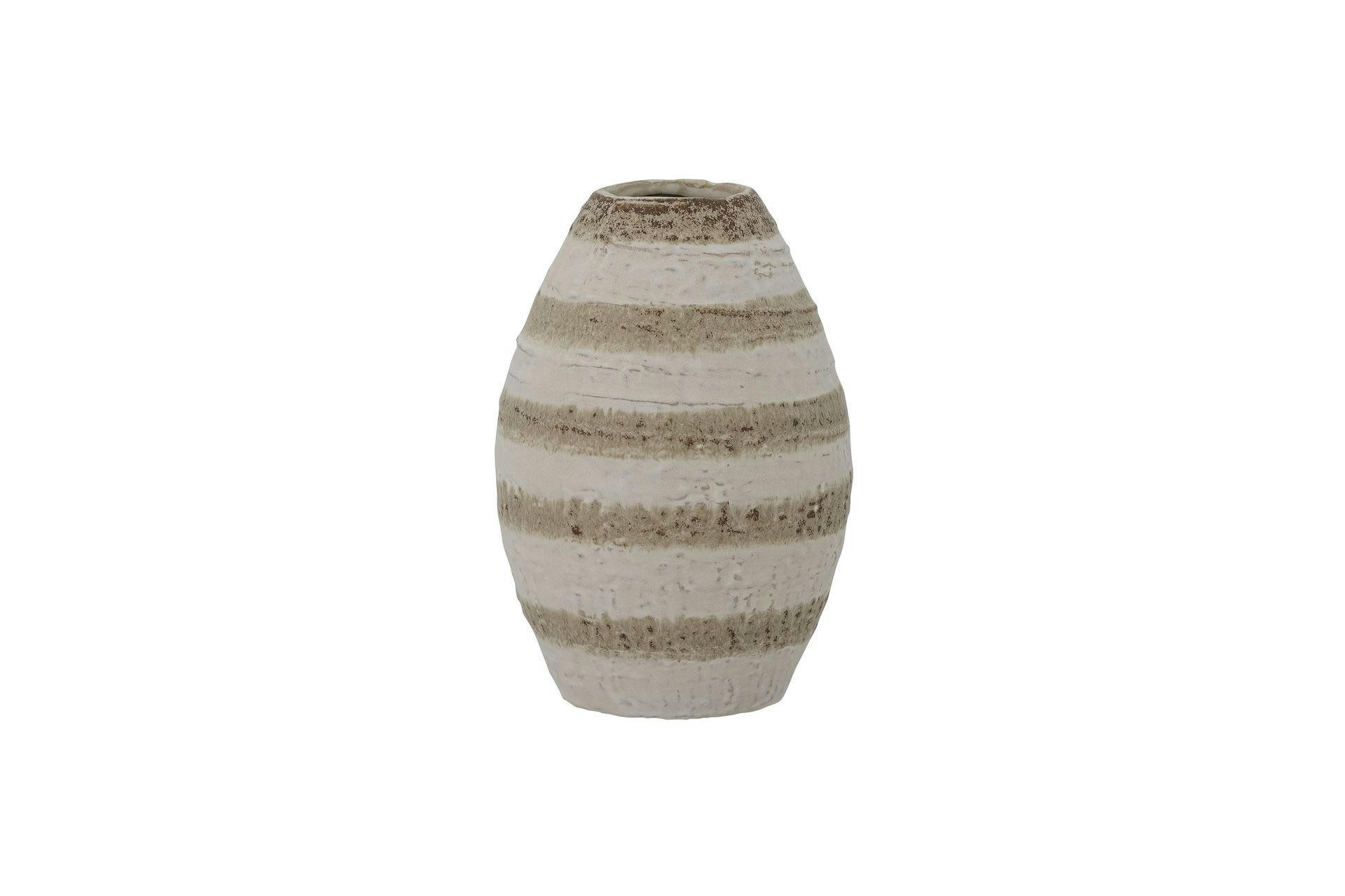 CHARLEN - Vase en grès beige H17cm