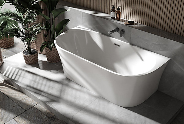 Baignoire îlot NOVA acrylique - 170x80cm - Garantie 5 ans - Sans robinet ni siphon, Blanc brillant