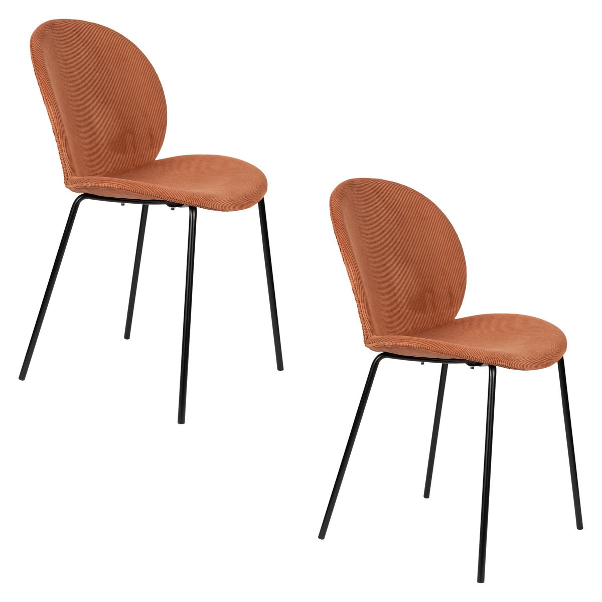 Zuiver Bonnet Eetkamerstoelen Terracotta - Set van 2