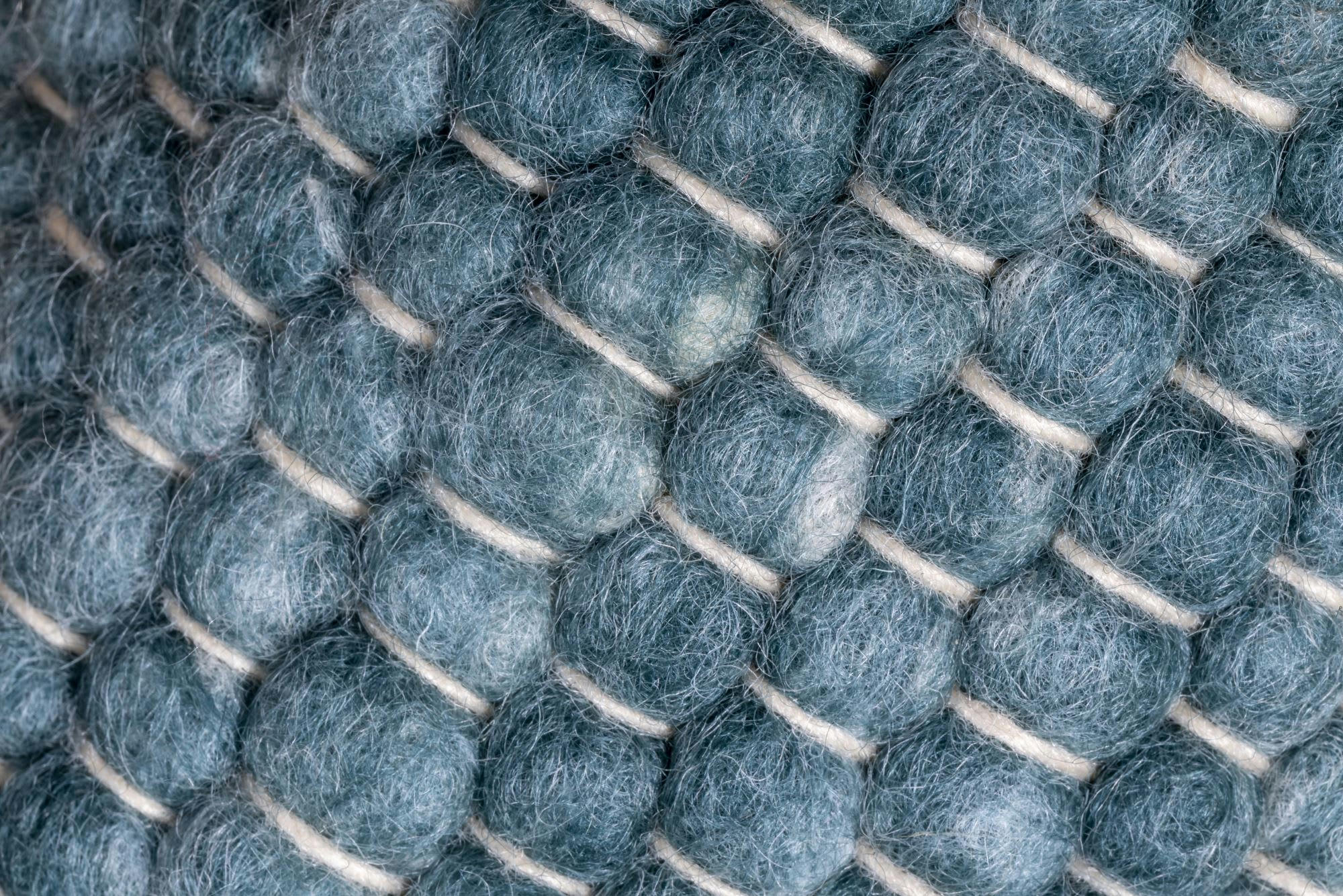 ALPEN - Tapis tissé main en laine vierge - petrol 170x240 cm