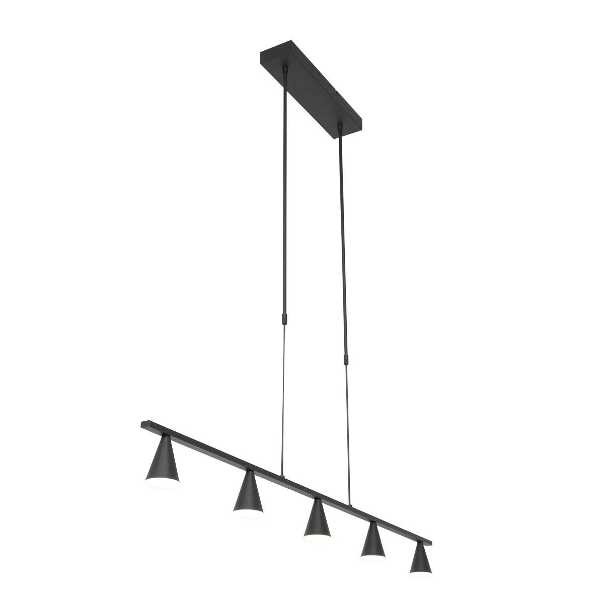 Steinhauer hanglamp Vortex - 5 lichts - 120x 145 cm - zwart