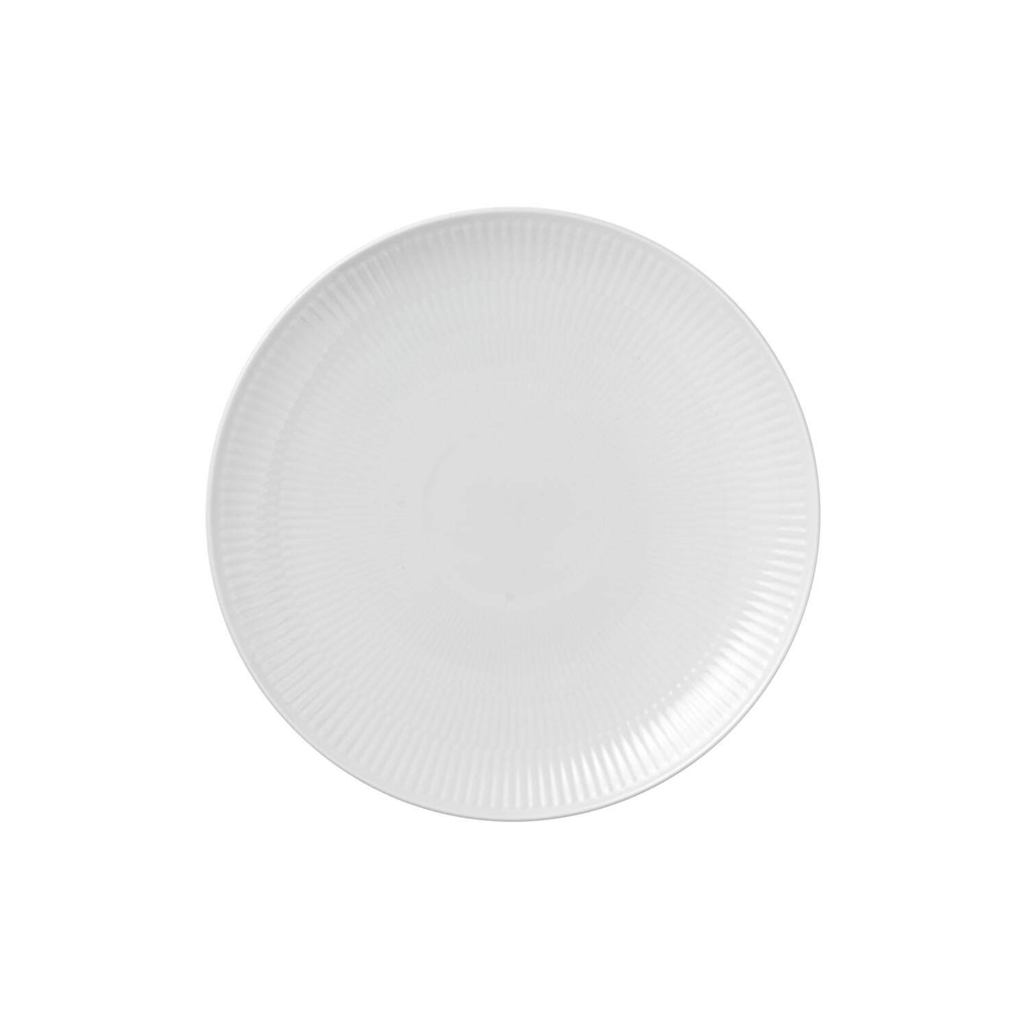 Hvid Riflet Coupe tallerken ø 23 cm