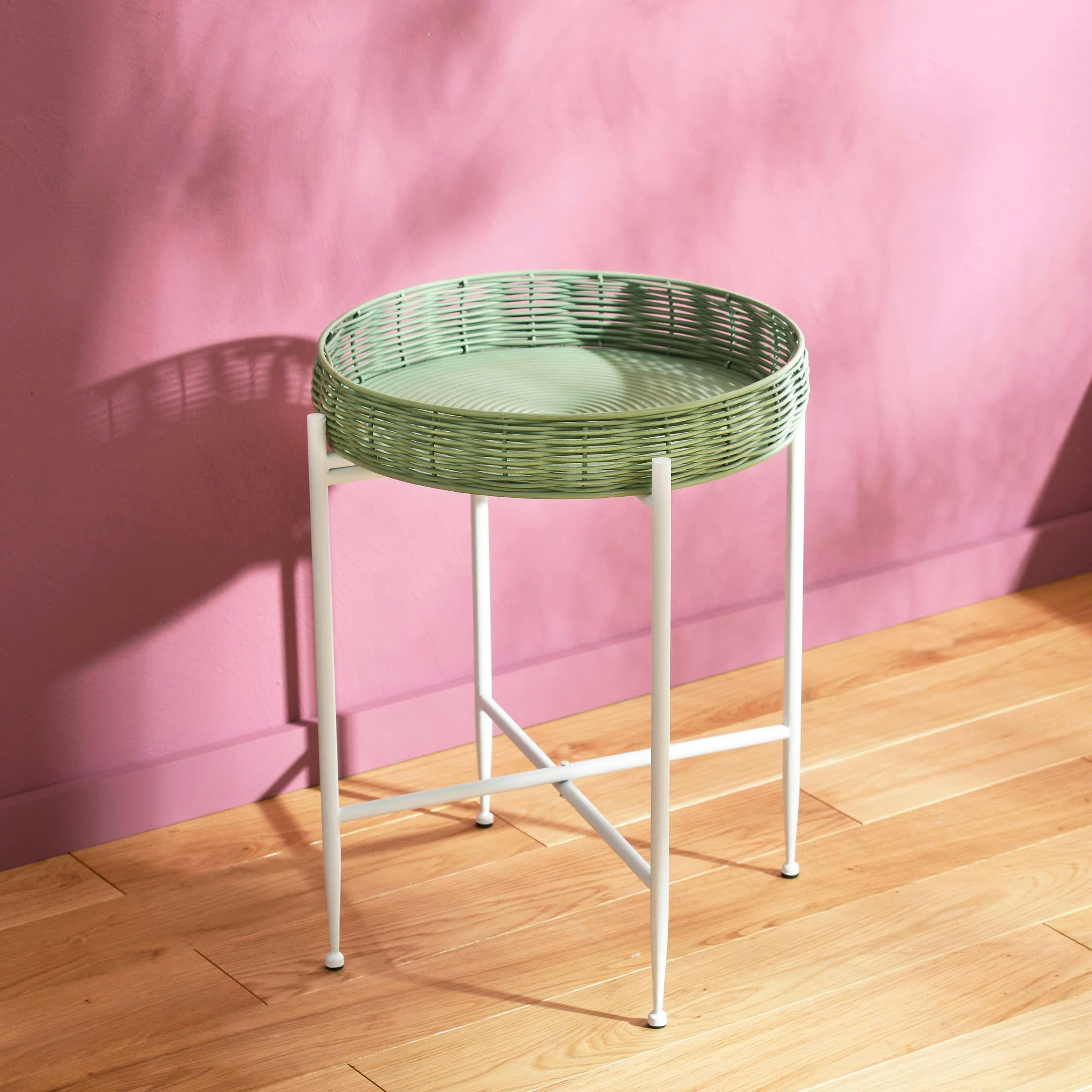 GINATA - Bout de canapé  en métal vert