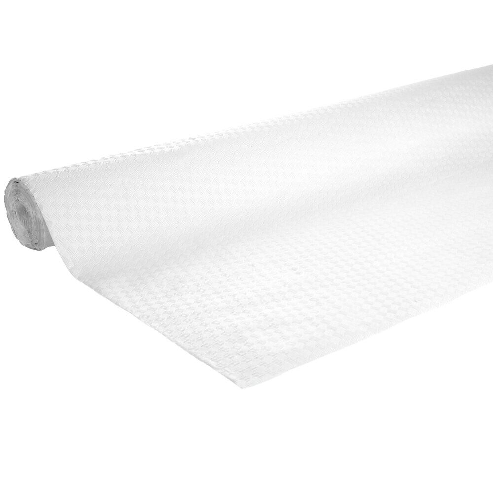 Nappe papier gaufré effet toile de lin blanc 120x600cm