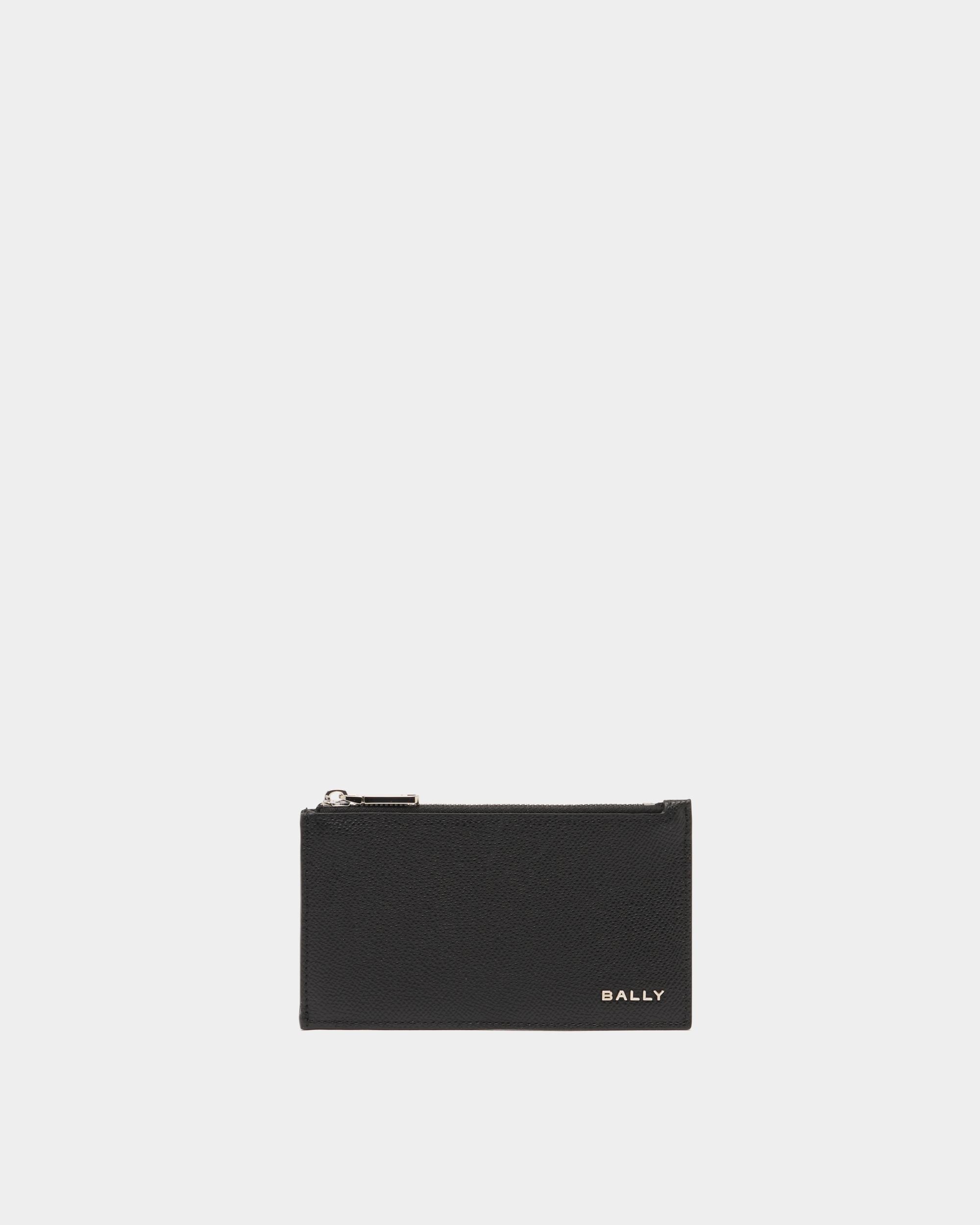 Bally Essential Card Holder in Black Grained Leather