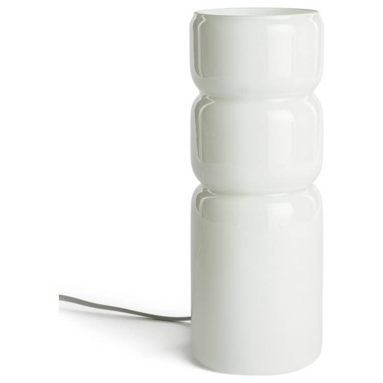 Habitat Parr Glass Column Table Lamp - White