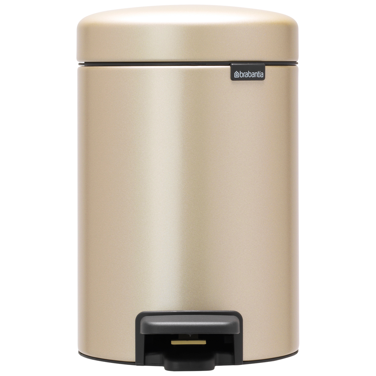 Brabantia NewIcon Pedaalemmer, 3 liter, kunststof binnenemmer - Metallic Gold