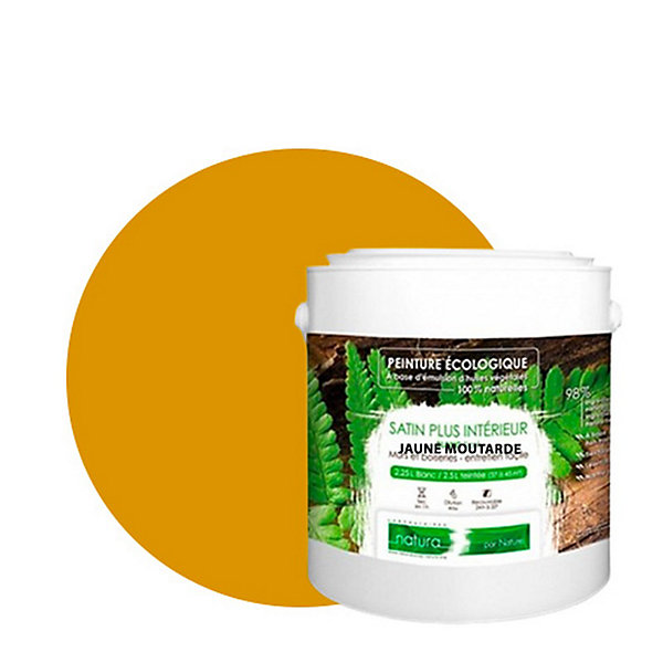 Jaune Moutarde Peinture interieur aspect satin Natura - Jaune Moutarde - 2.5L