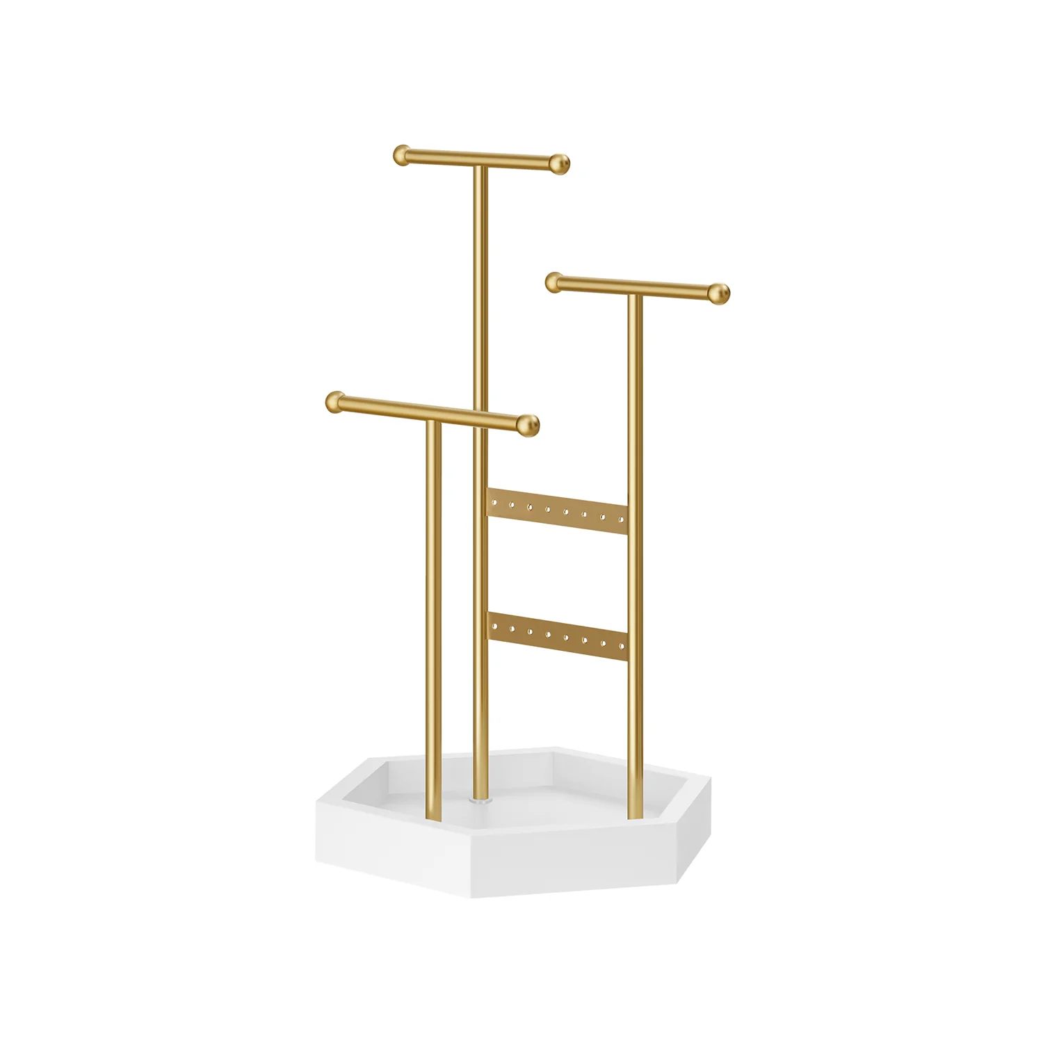 Porte-bijoux en métal et bois doré