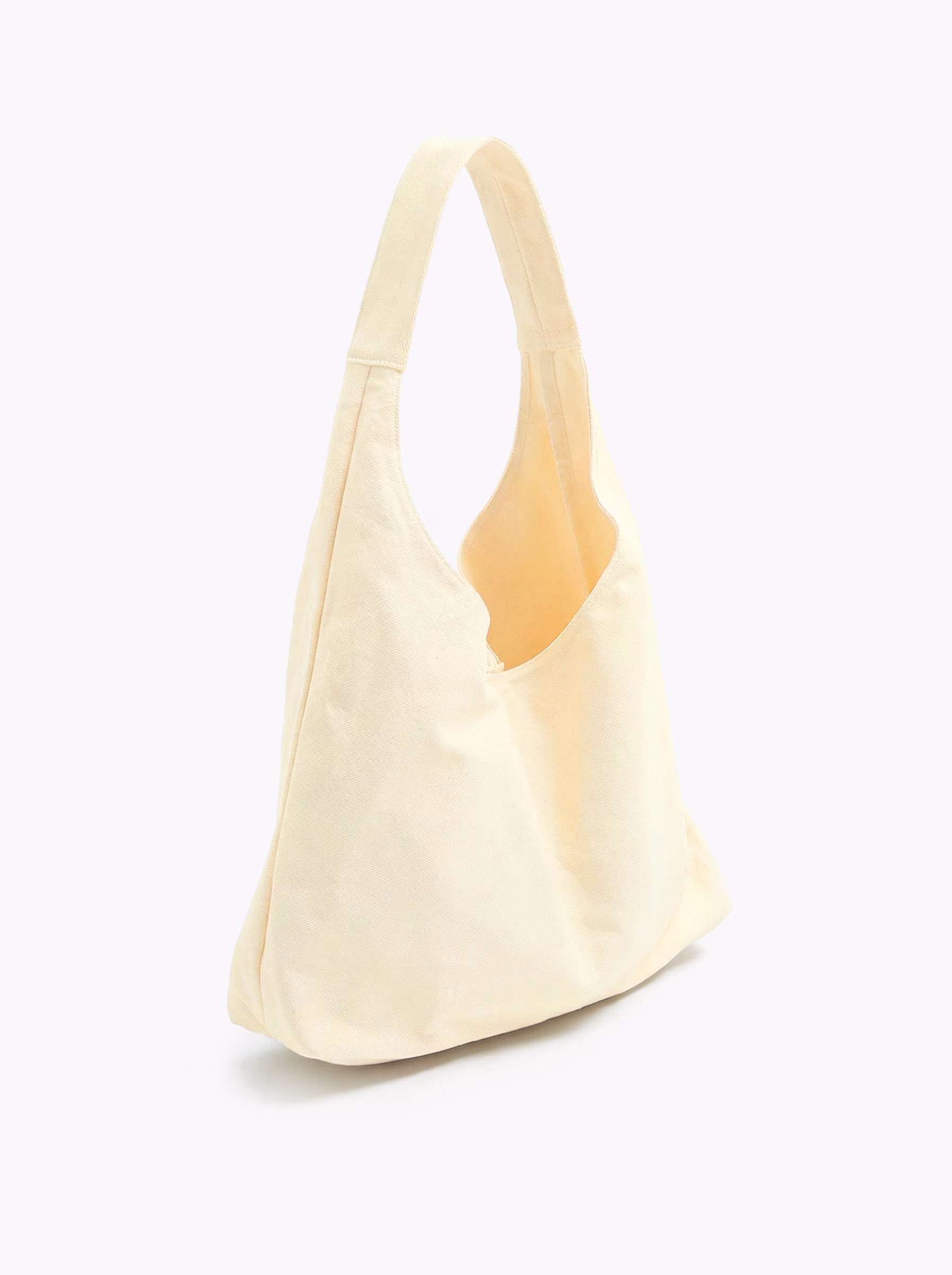 Płócienna kremowa torebka hobo