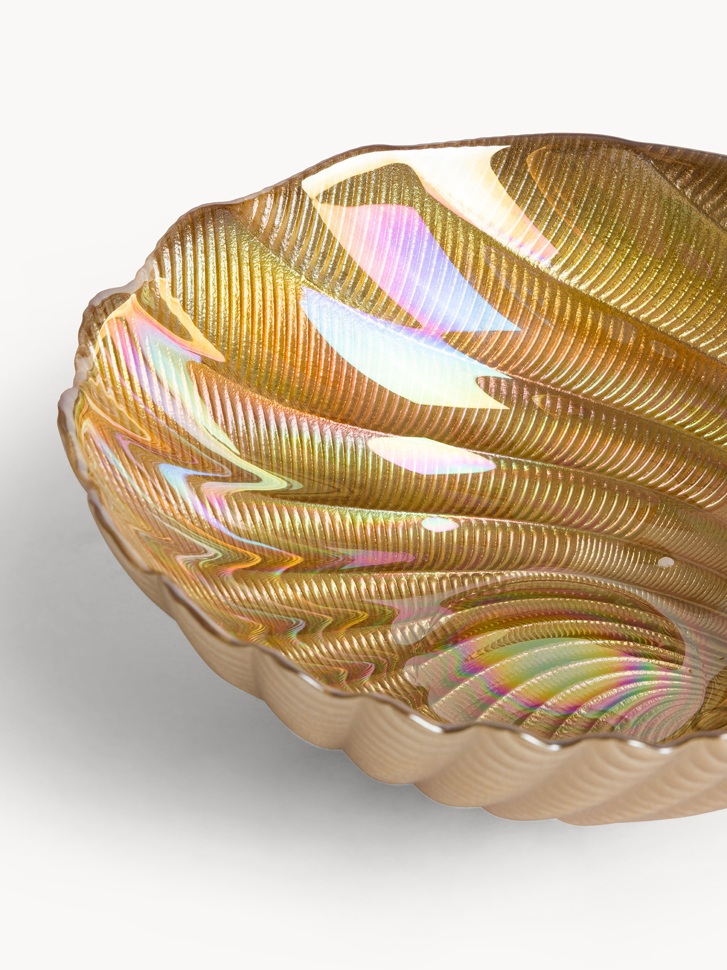 Coppa in vetro effetto perlato