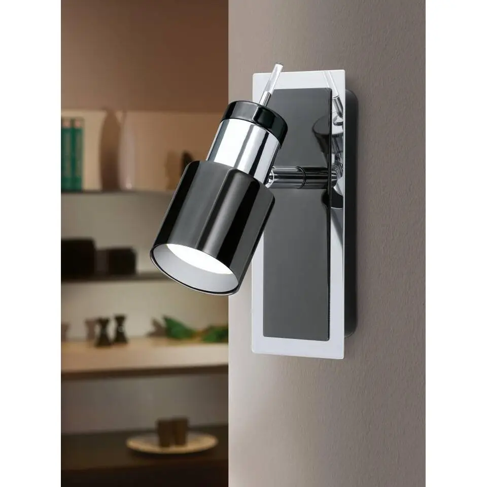 EGLO Davida 1 Opbouwspot - GU10 - Staal - Zwart/Chroom