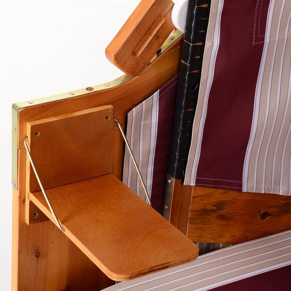 Strandkorb, BxHxT: 118 x 150 x 79 cm, rot/weiß