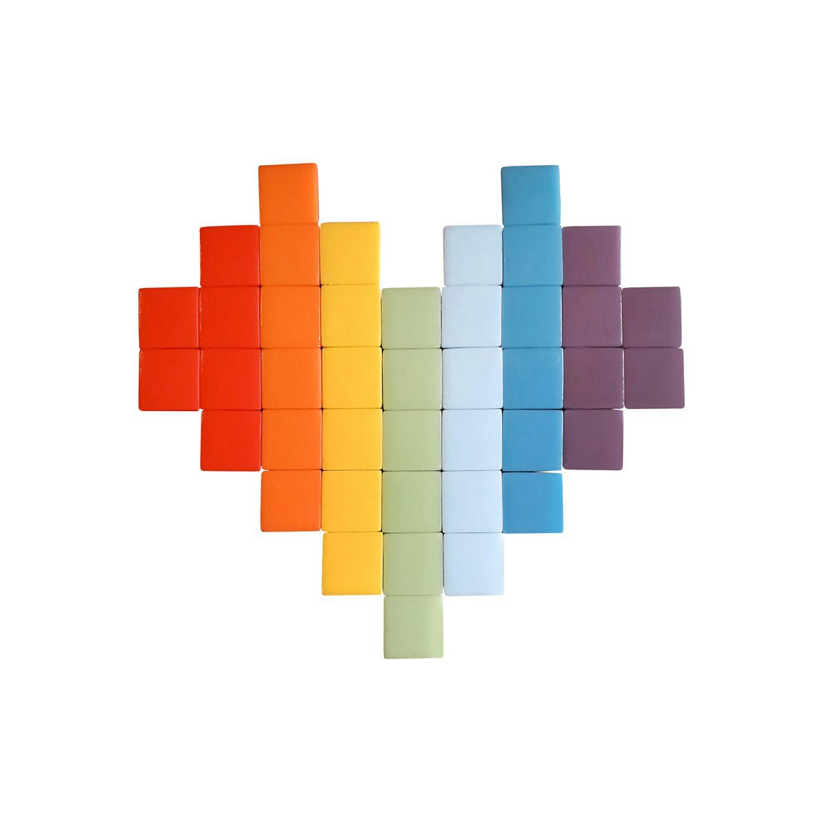 OUTDOOR COEUR - Mosaïque adhésive en verre multicolore