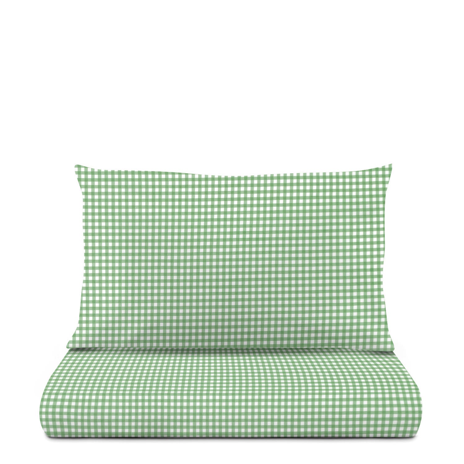 Parure letto singolo quadretti verde Young
