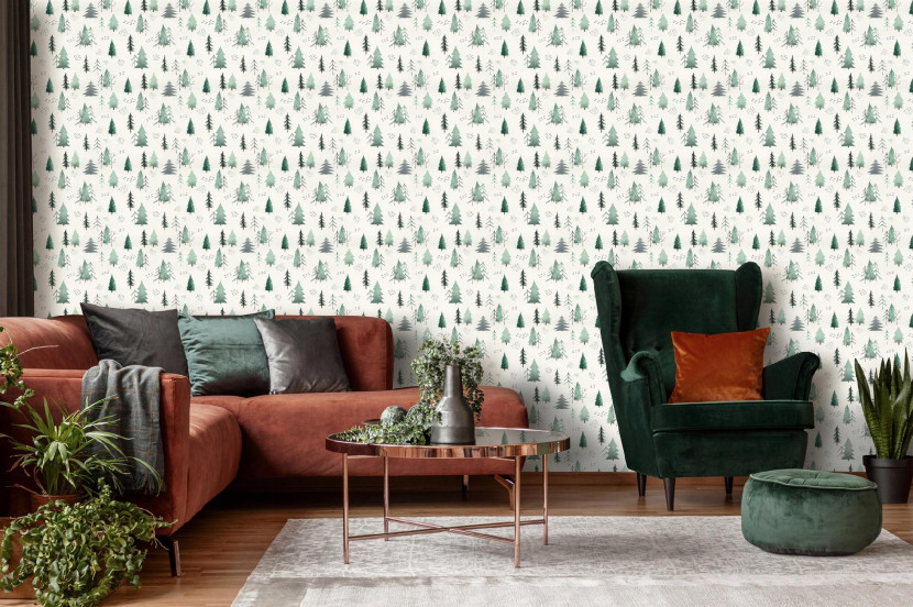 Tapeta Las Zielony Na Flizelinie Do Sypialni Salonu 50x1000