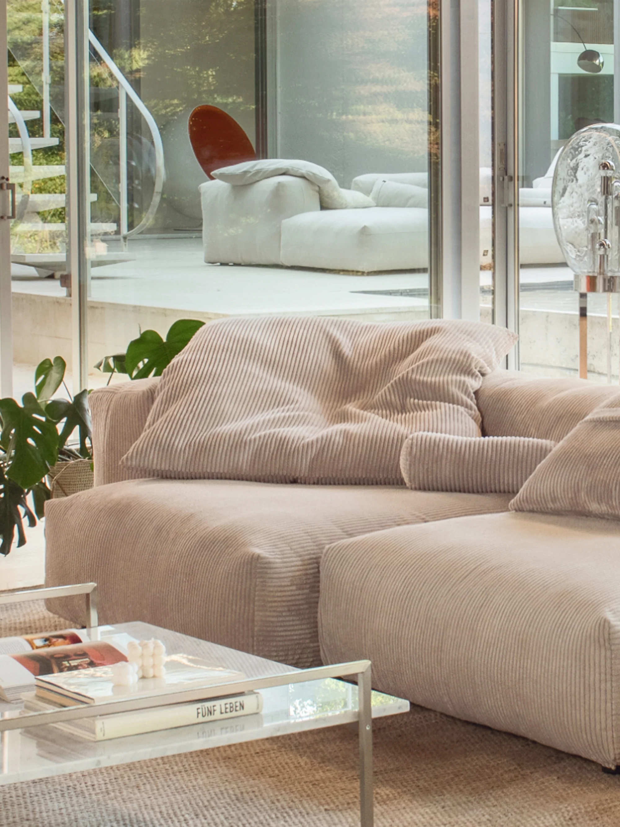 Großes Cord-Sofa-Kissen Vetsak, 60 x 60 cm
