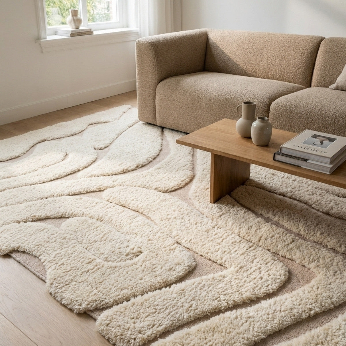 DÉJA Living Vloerkleed Calen - Crème Stof - 160x230cm