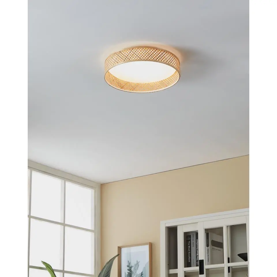 EGLOLuppineriaPlafondlamp-LED-&Oslash;38cm-Wit/Bruin