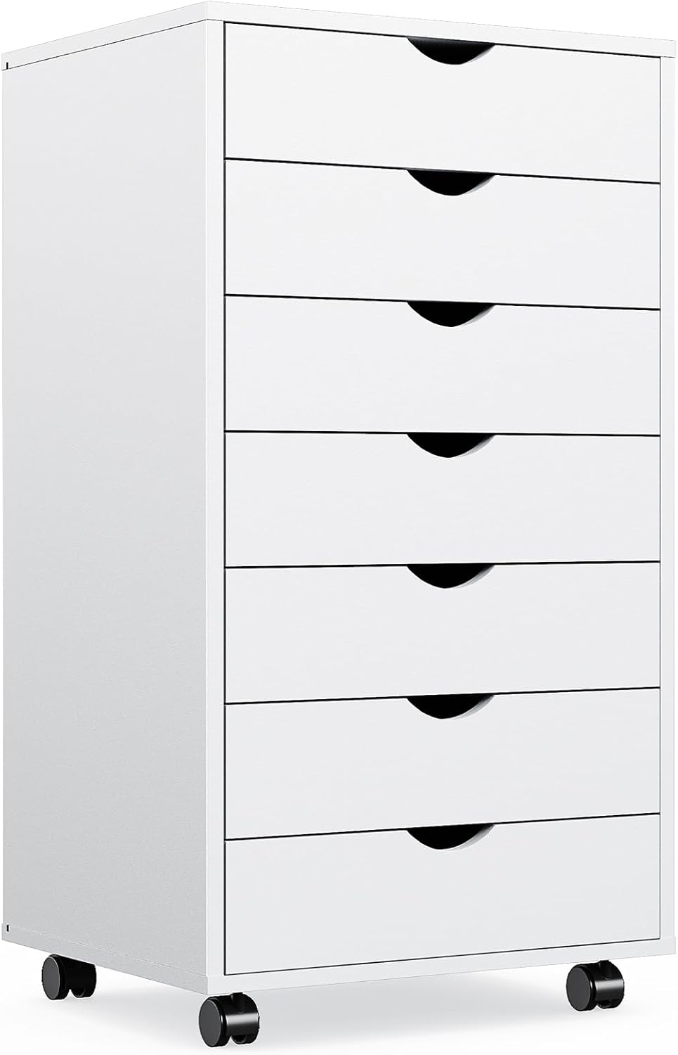 OLIXIS File Cabinet with 7 Drawers Rolling Filing Cabinets Under Desk Storage Printer Stand with Wheels,Mobile File Cabinet for Home Office