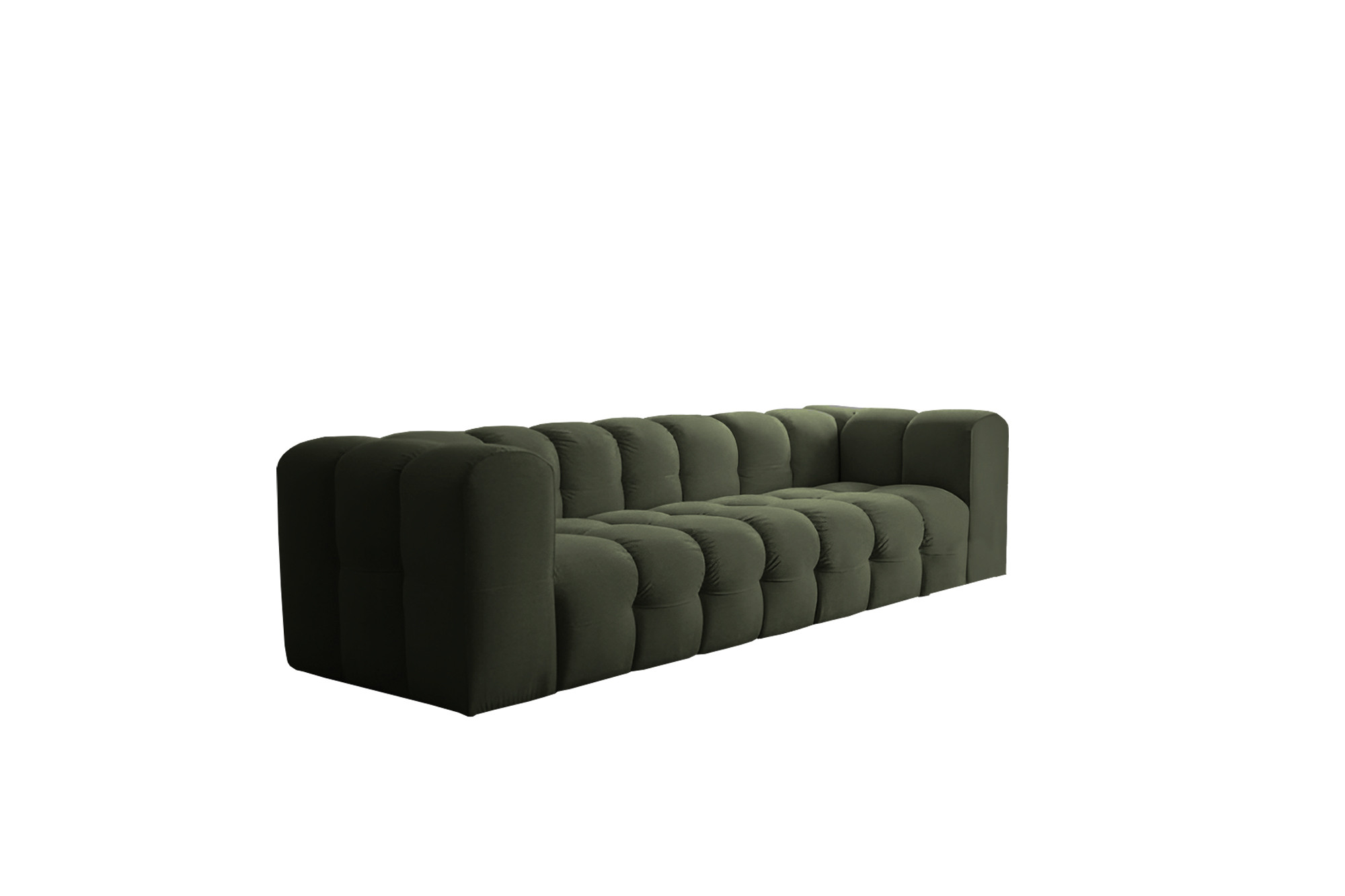 Sofa Baloo, 4-osobowa, do salonu, tkanina Tiffany, zielony